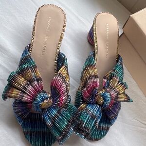 Loeffler Randall Emilia Pleated Bow Heel size 6 B